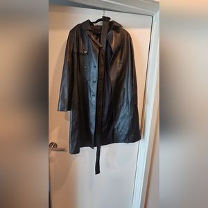 Bcbgmaxzria Faux Leather Cape Trench